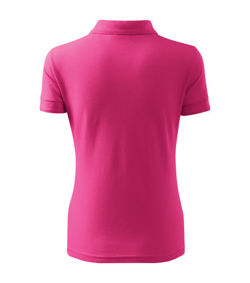 DAMSKA Koszulka Polo PIQUE czerwień purpurowa